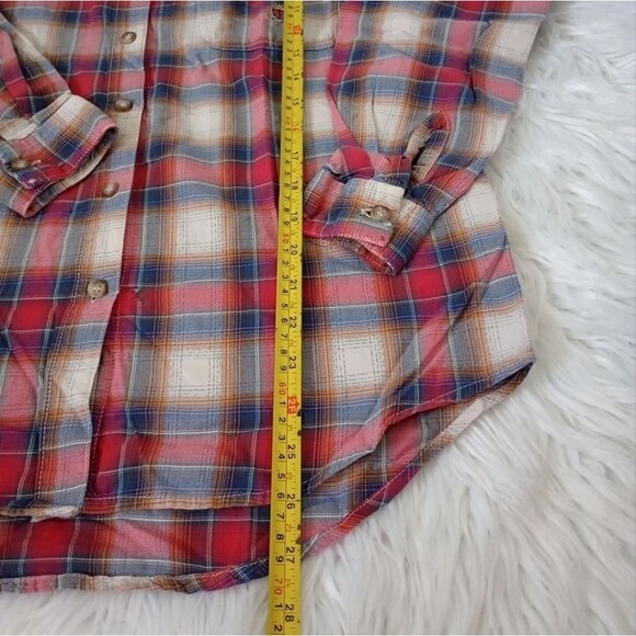 Panhandle Slim Roughstock Shirt Womens Size M Plaid Long Sleeve Bottom Down - Picture 2 of 7